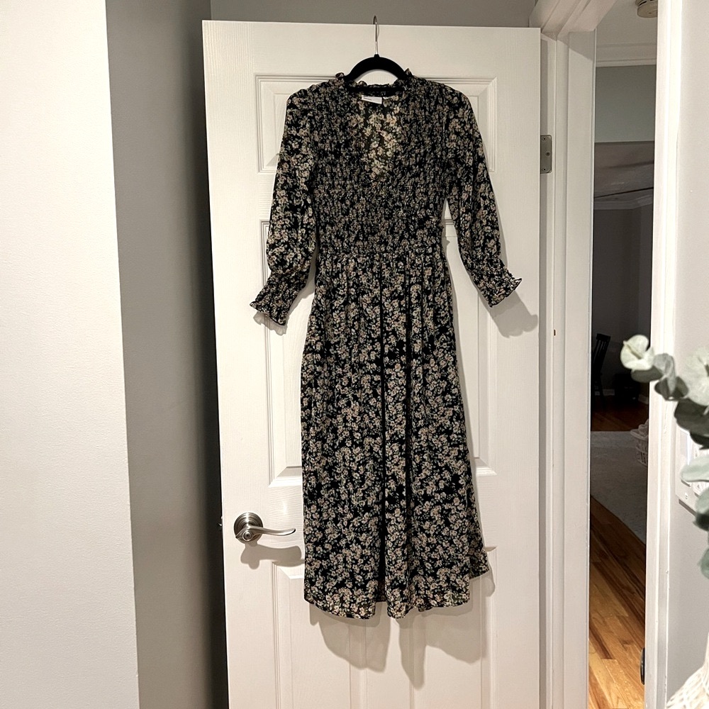 ASOS Floral Black Midi Dress